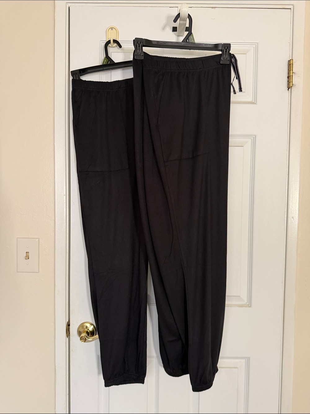NWT 2 PAIR of Black Drawstring Elastic Waist Jogger Pants 3X (22W-24W)